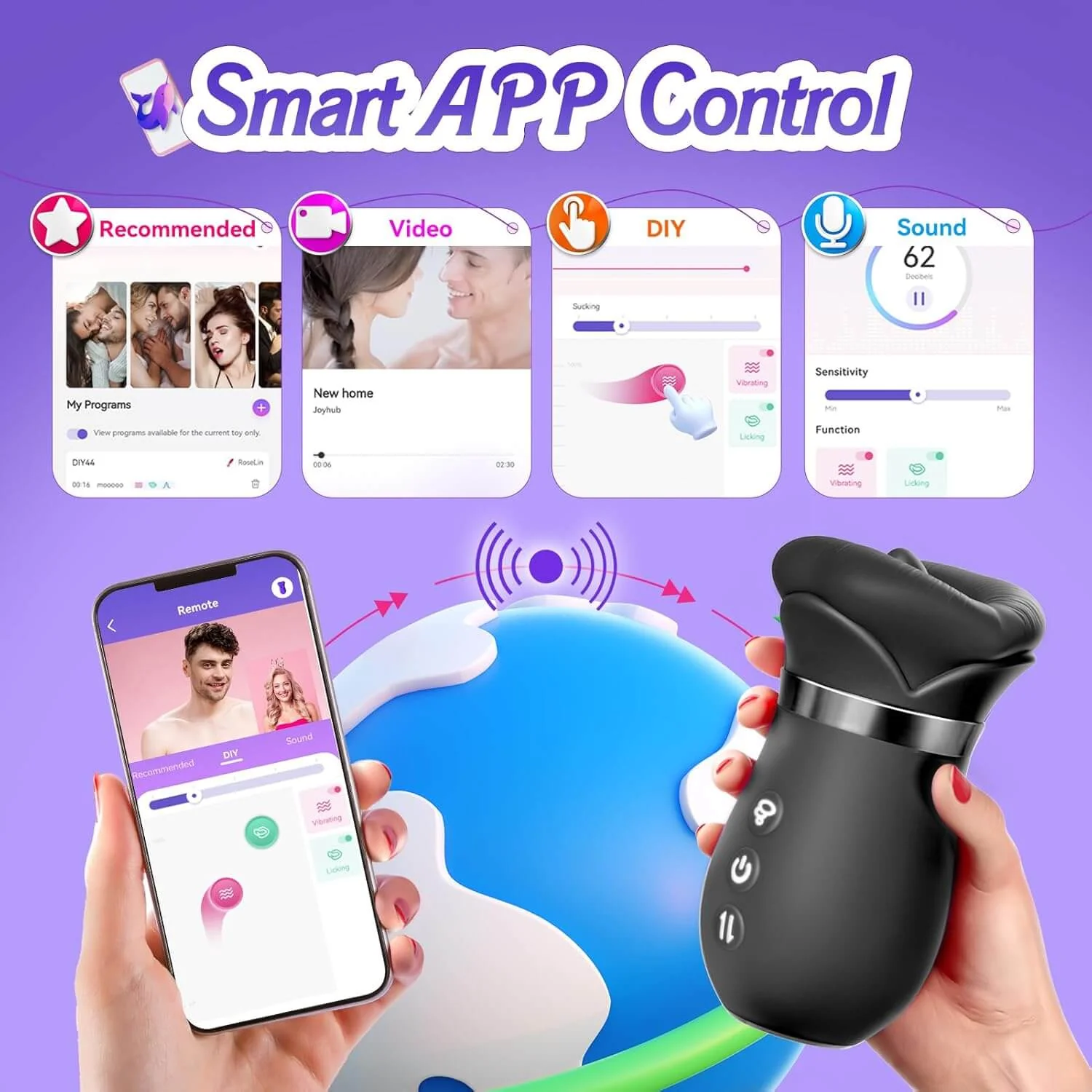 5IN1 Mouth Rose Sucking Vibrator Rose Sex Toy, 10 Tongue Licking, New APP - Image 14