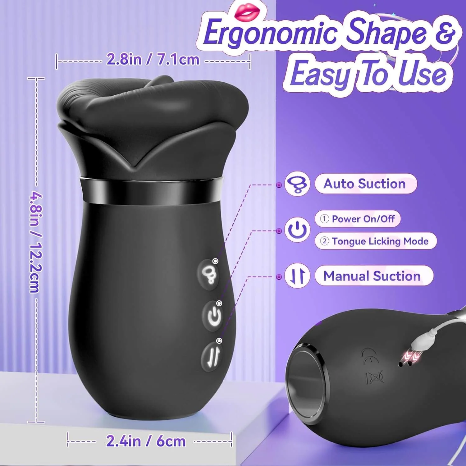5IN1 Mouth Rose Sucking Vibrator Rose Sex Toy, 10 Tongue Licking, New APP - Image 15