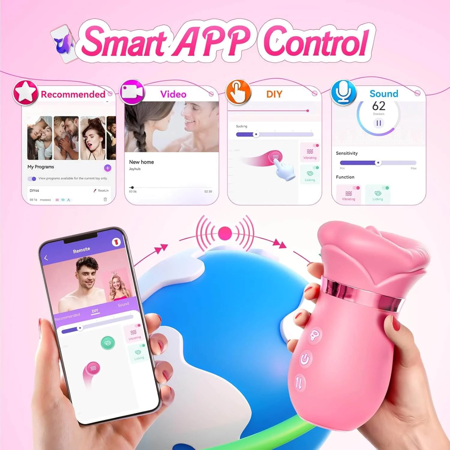 5IN1 Mouth Rose Sucking Vibrator Rose Sex Toy, 10 Tongue Licking, New APP - Image 20