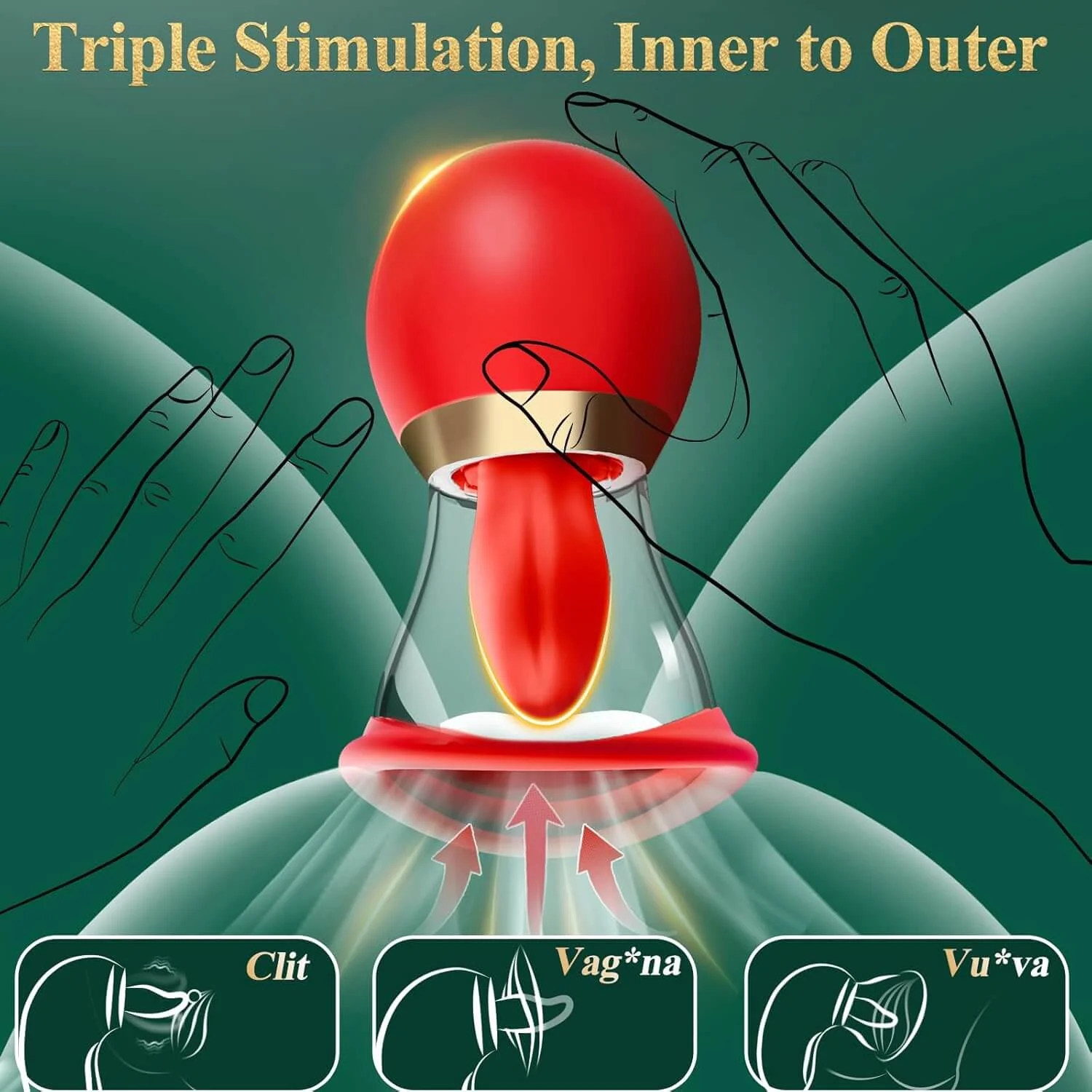 5IN1 Sucking Vibrator Rose Sex Toy, 3 Sucking - Image 5