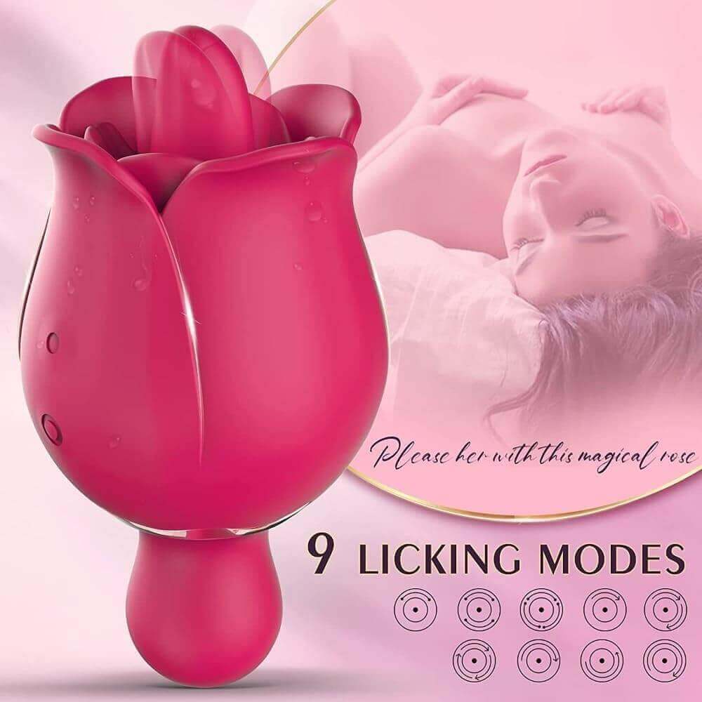 Rose Tongue Licking Toy: G Spot Mini Vibrator with Realistic Sensations" - Image 3