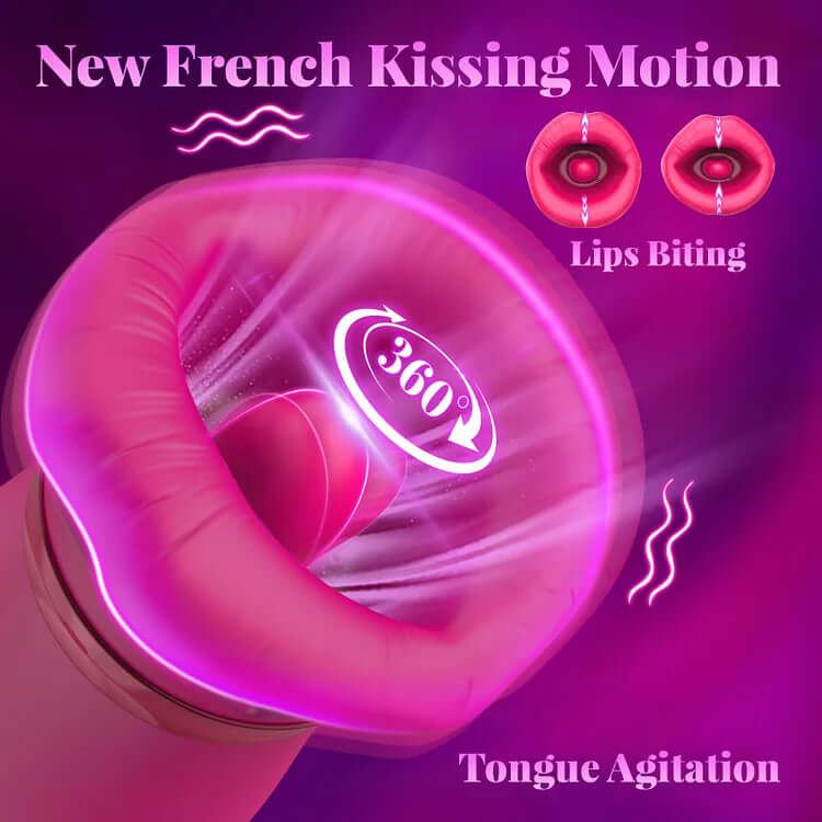 Big Mouth Rose Tongue Vibrator With Thrusting Dildo - Image 11