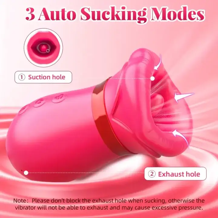 Big Mouth Rose Tongue Vibrator With Thrusting Dildo - Image 20
