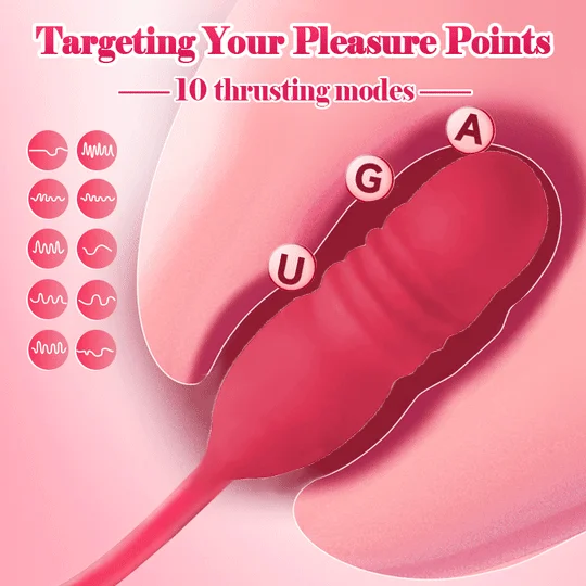 Big Mouth Rose Tongue Vibrator With Thrusting Dildo - Image 5