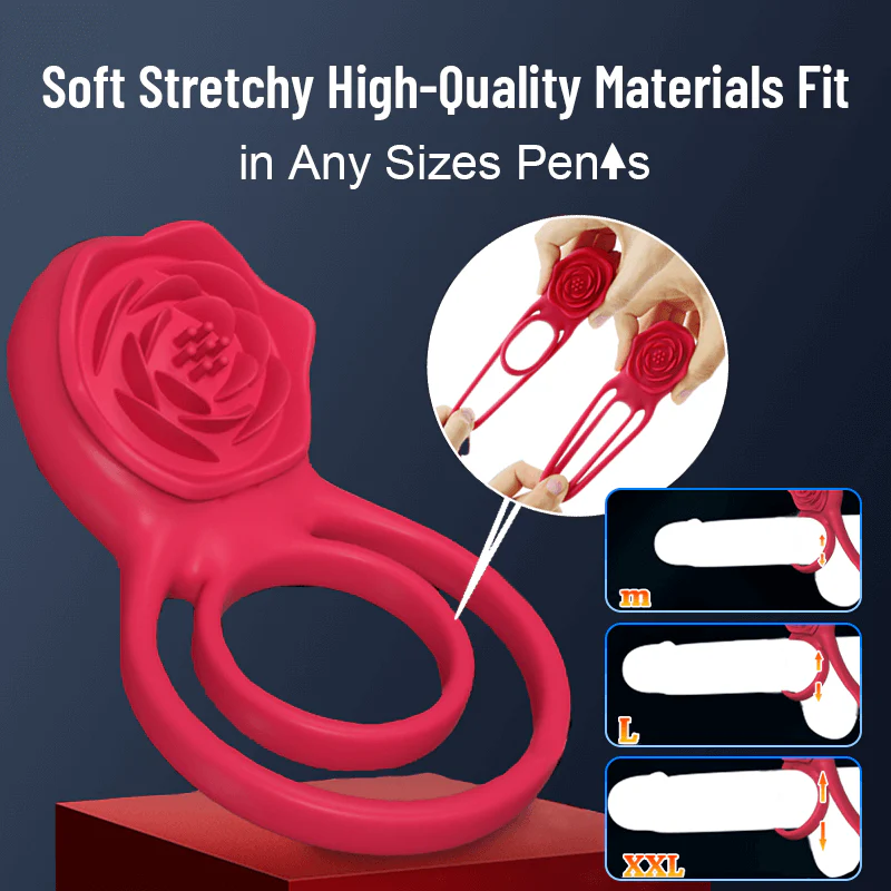 Cock Ring With Rose Clit Vibrator for Couples - Image 11