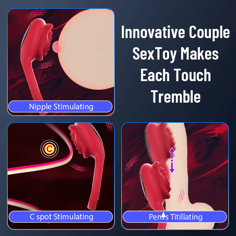 Cock Ring With Rose Clit Vibrator for Couples - Image 13