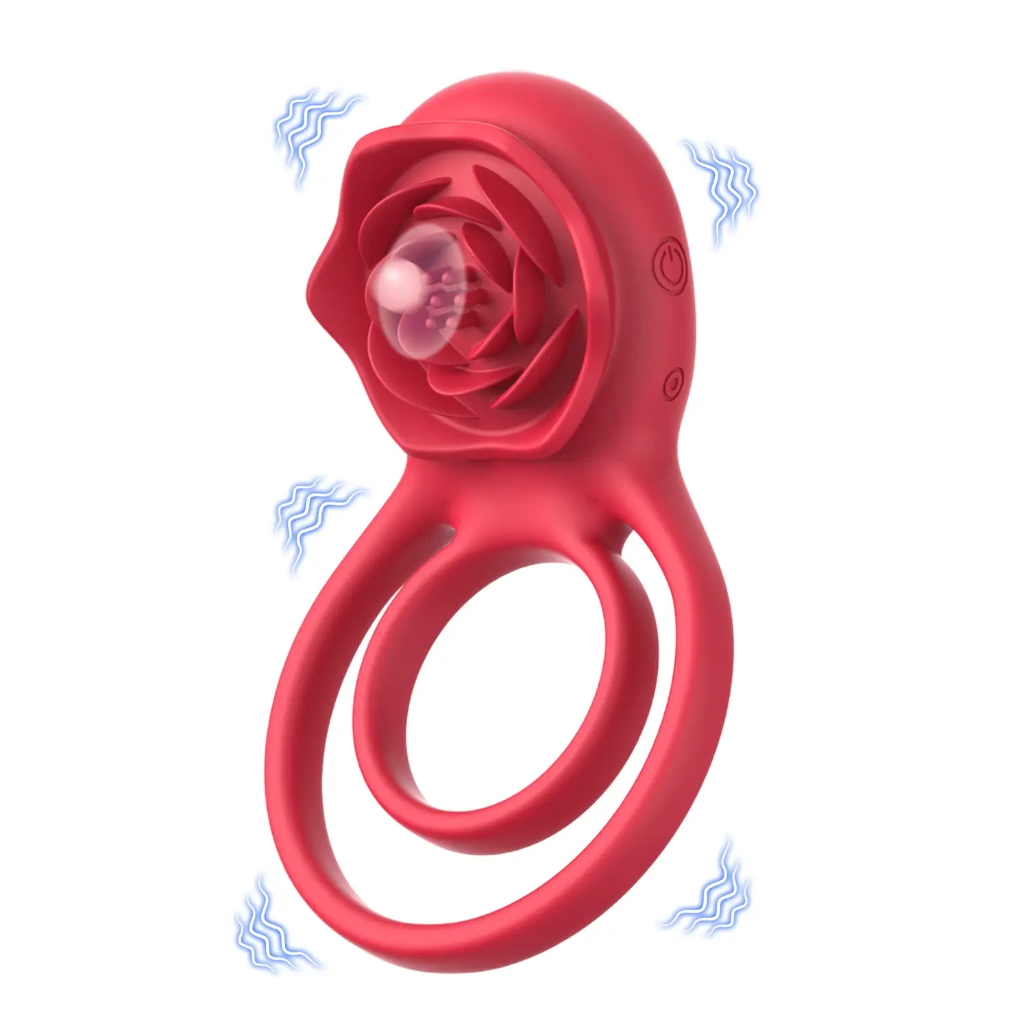 Cock Ring With Rose Clit Vibrator for Couples - Image 15