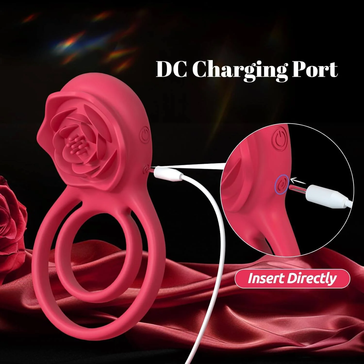 Cock Ring With Rose Clit Vibrator for Couples - Image 18