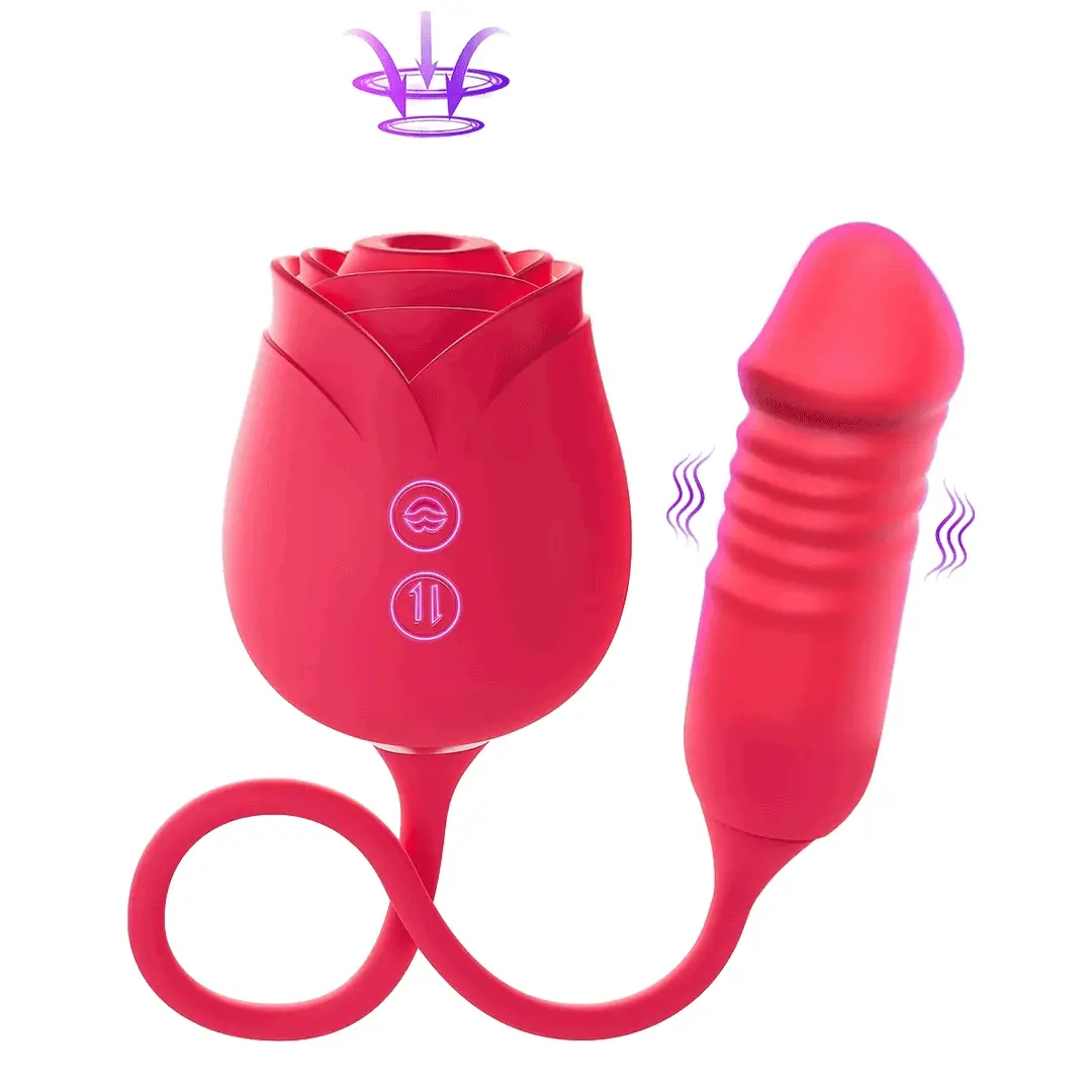New Rose Clit Sucking Toy Dildo G-spot Vibrator - Image 14