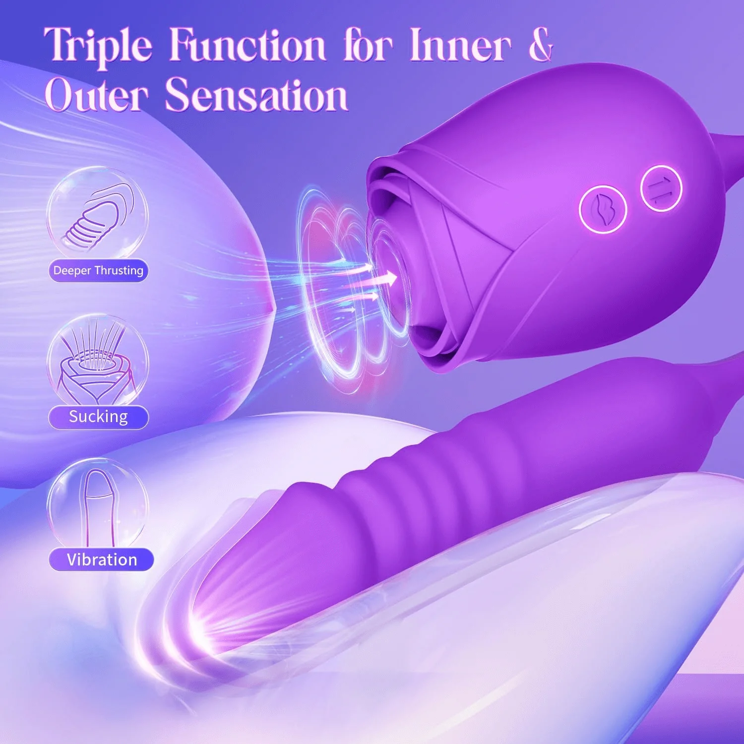 New Rose Clit Sucking Toy Dildo G-spot Vibrator - Image 15