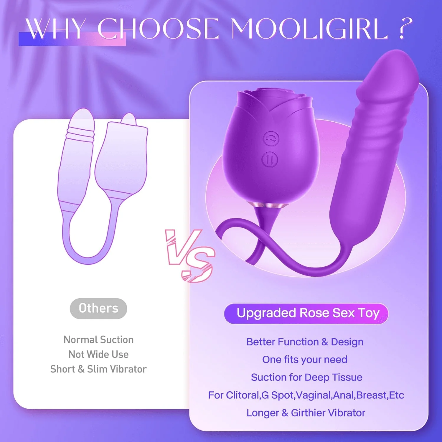 New Rose Clit Sucking Toy Dildo G-spot Vibrator - Image 17