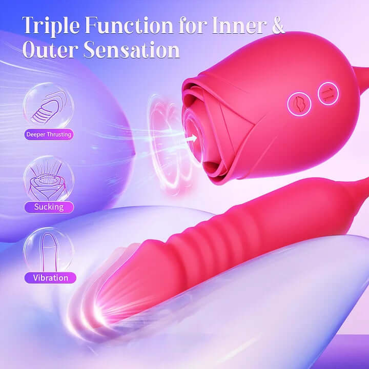 New Rose Clit Sucking Toy Dildo G-spot Vibrator - Image 19