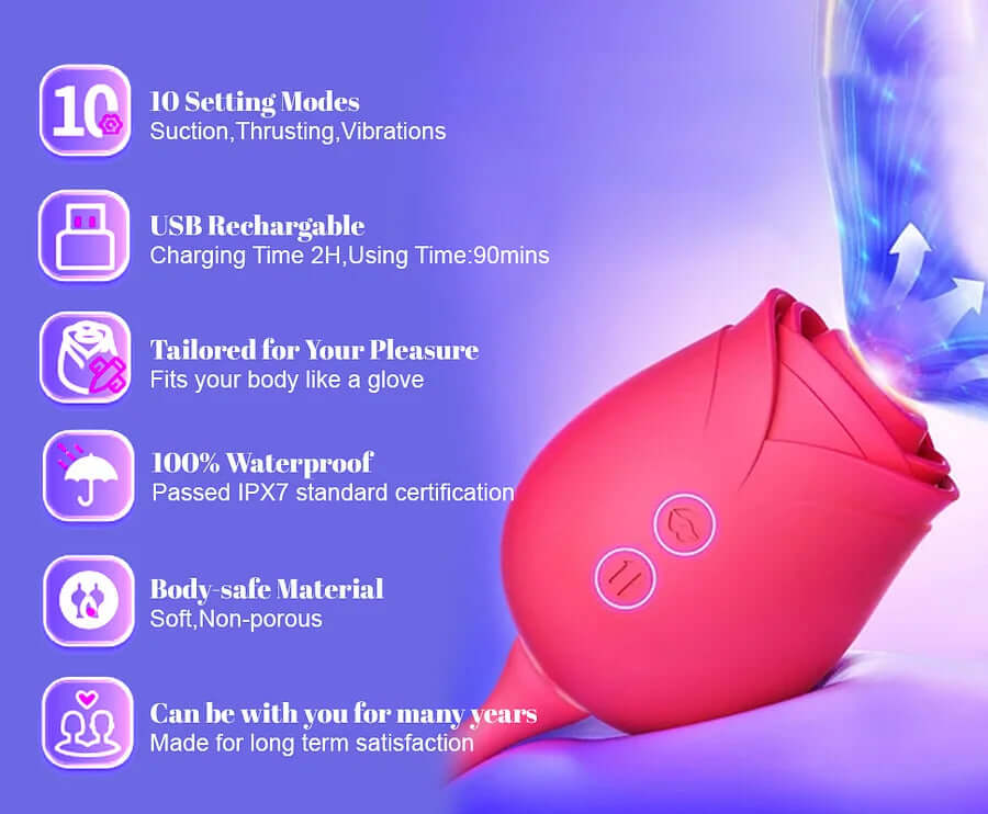 New Rose Clit Sucking Toy Dildo G-spot Vibrator - Image 23