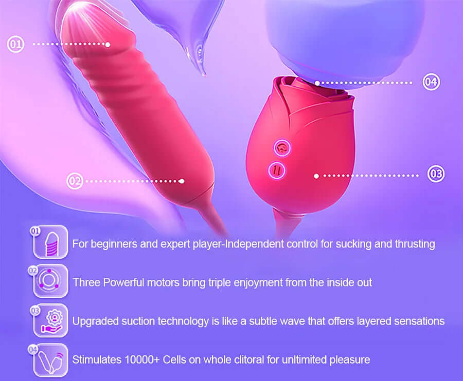 New Rose Clit Sucking Toy Dildo G-spot Vibrator - Image 24