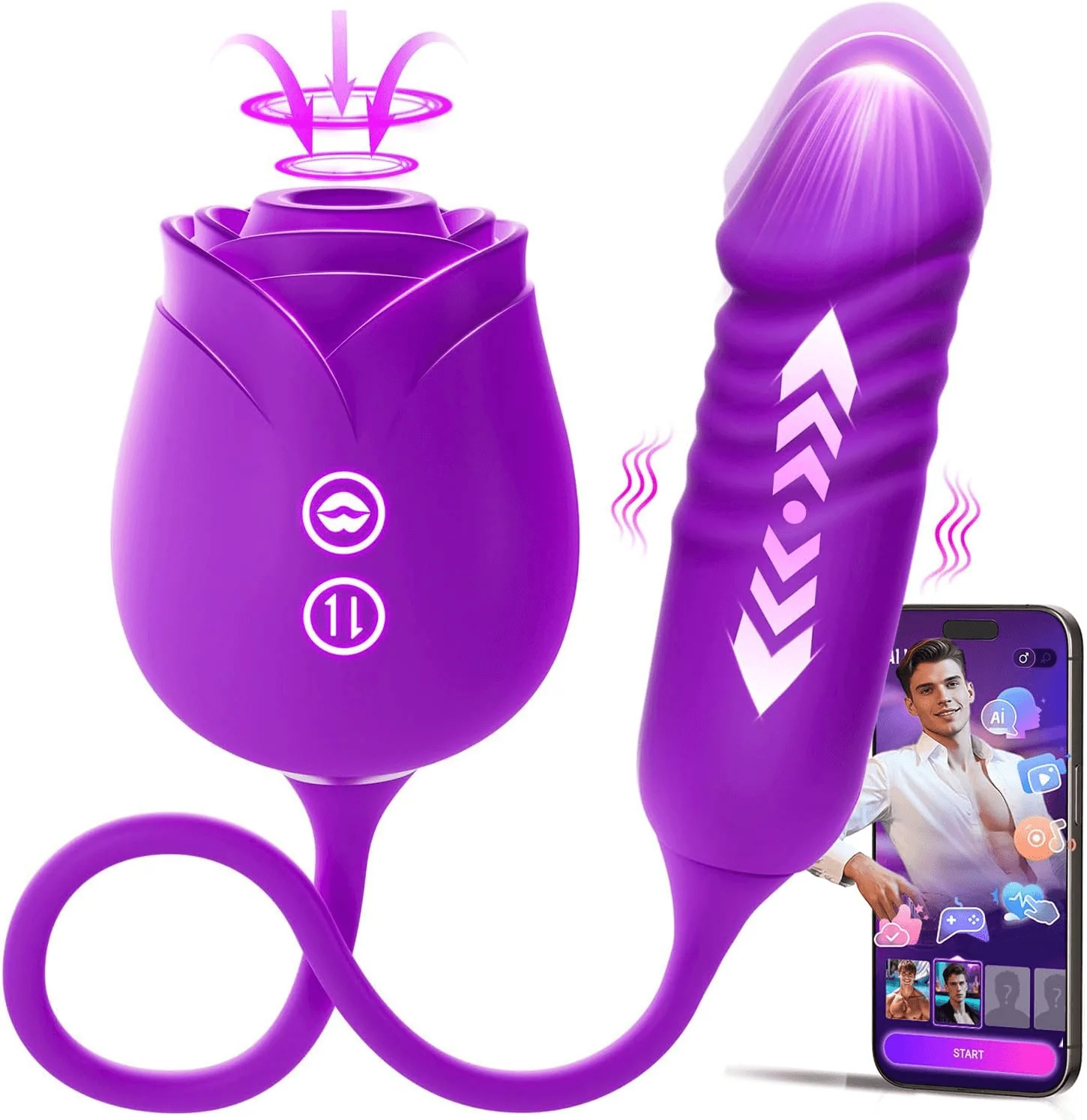 New Rose Clit Sucking Toy Dildo G-spot Vibrator - Image 27