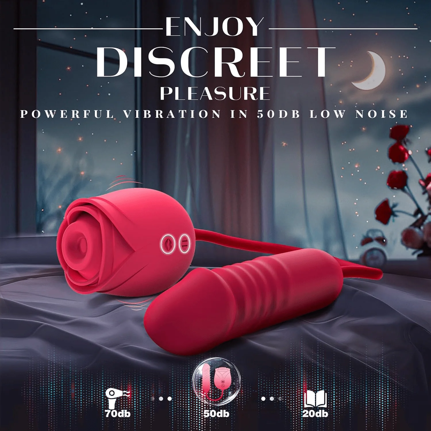 New Rose Clit Sucking Toy Dildo G-spot Vibrator - Image 6