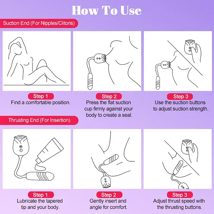 New Rose Clit Sucking Toy Dildo G-spot Vibrator - Image 8