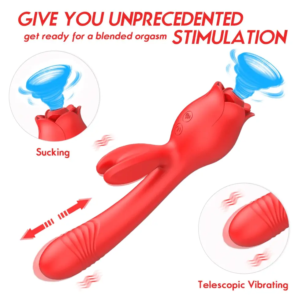 Rabbit Rose Toy: The 3-in-1 Vibrator Sensation - Image 2