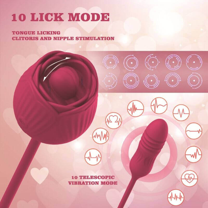 Rose Toy Extendo | Rose Sex Toy for Women | 10 Licking modes & 10 Telescopic modes - Image 5
