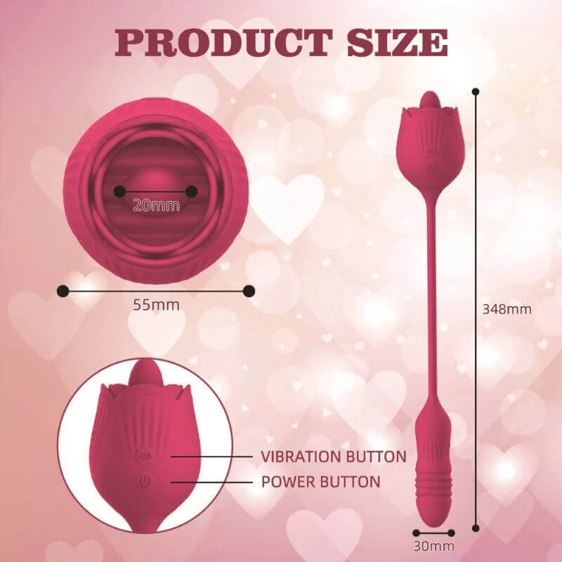 Rose Toy Extendo | Rose Sex Toy for Women | 10 Licking modes & 10 Telescopic modes - Image 6