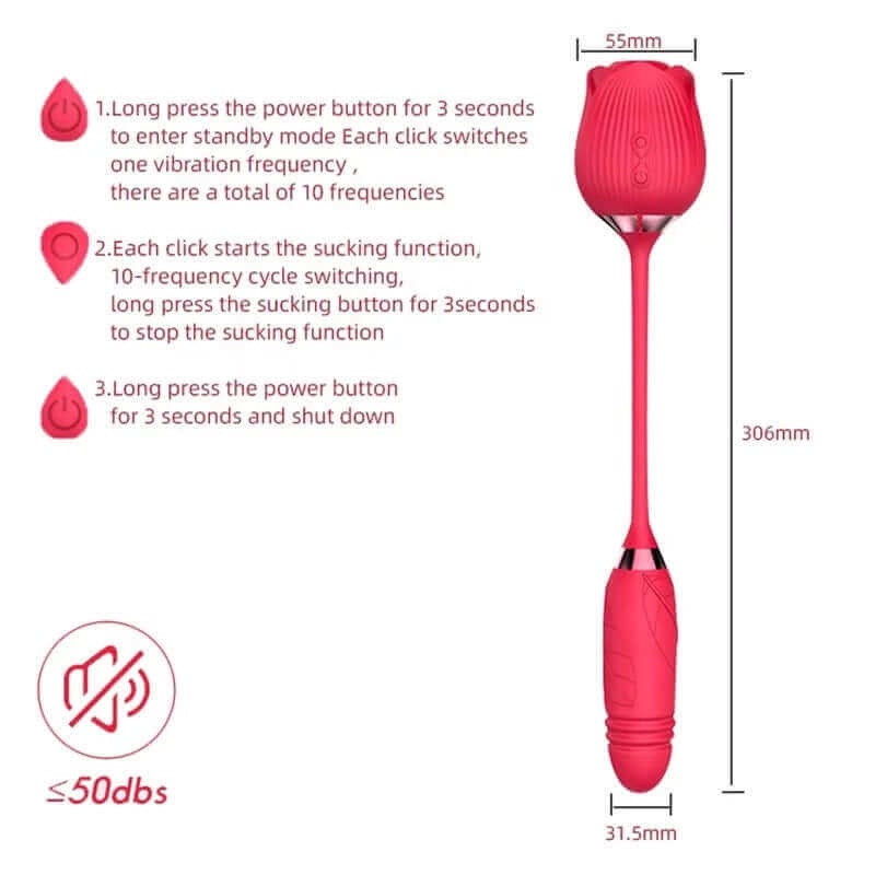 Rose Toy Extendo | Rose Sex Toy for Women | 10 Licking modes & 10 Telescopic modes - Image 7