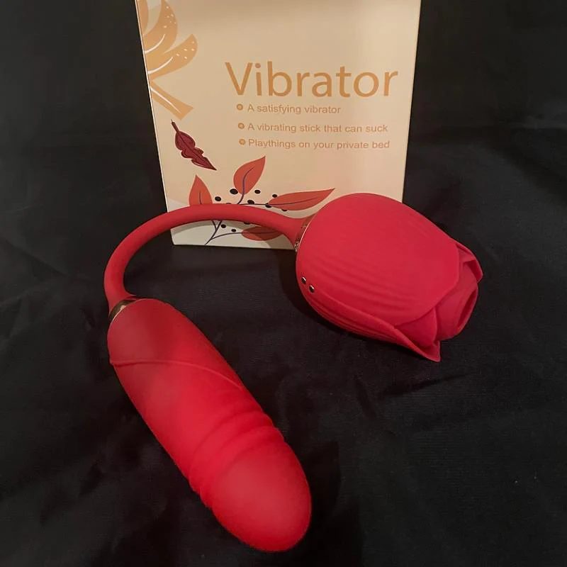 Rose Toy with Thrusting Stem - 2-in-1 G-Spot Telescopic - Image 2