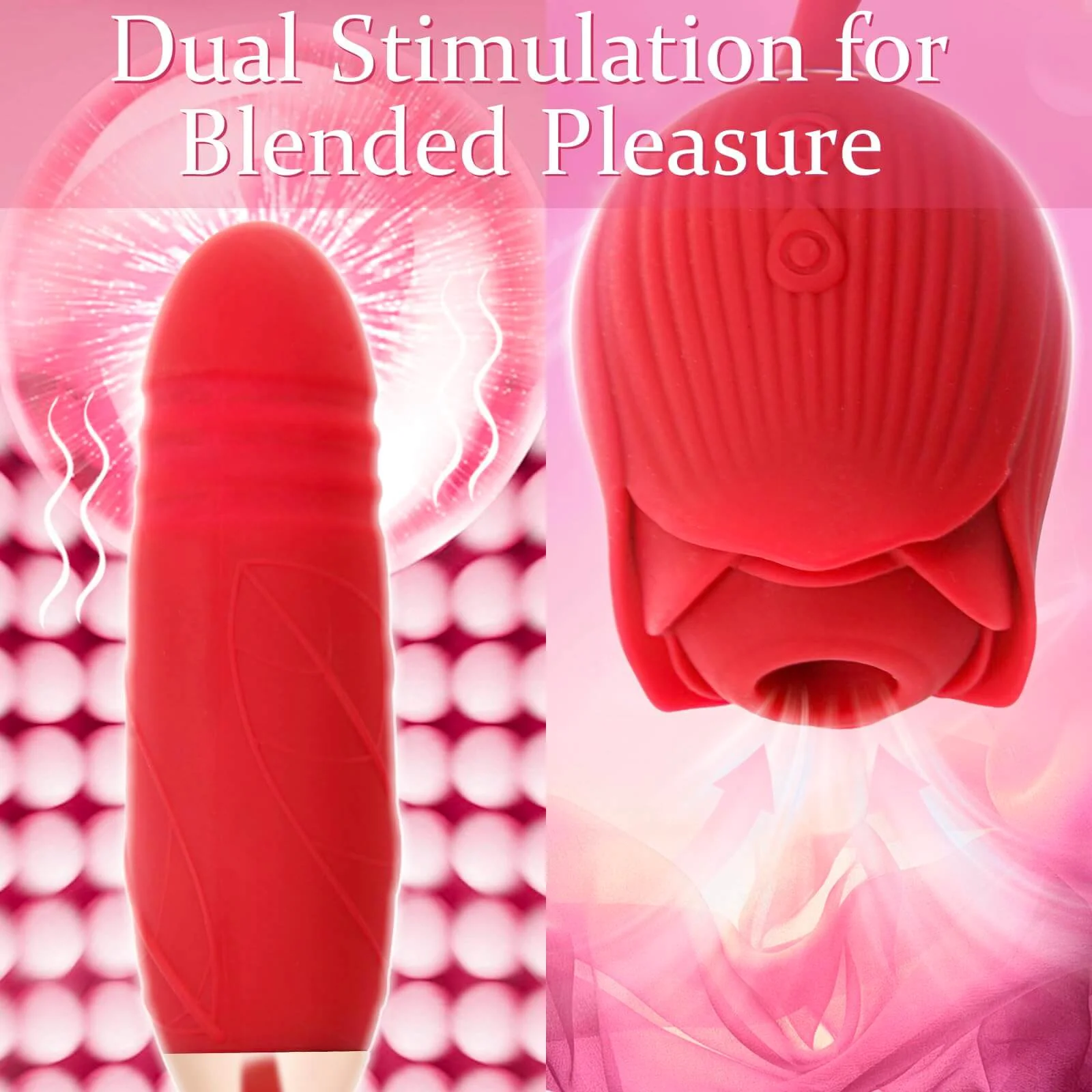 Rose Vibrator 2 in 1 Rose Toy With A Thrusting Dildo - Image 11