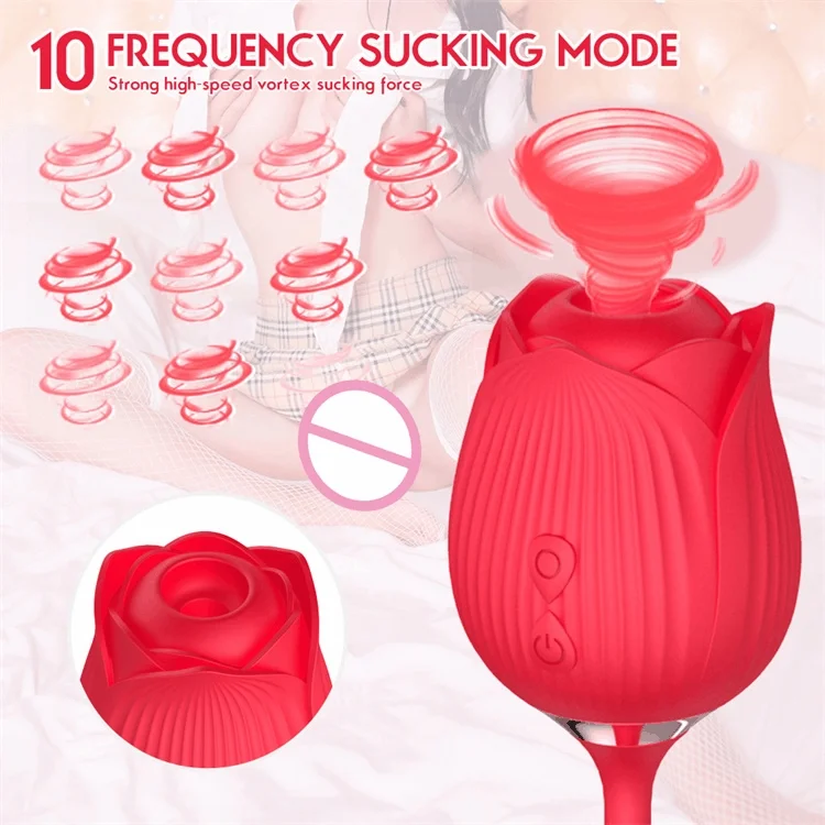 Rose Vibrator 2 in 1 Rose Toy With A Thrusting Dildo - Image 25