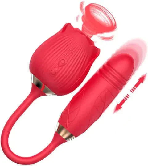Rose Vibrator 2 in 1 Rose Toy With A Thrusting Dildo - Image 26