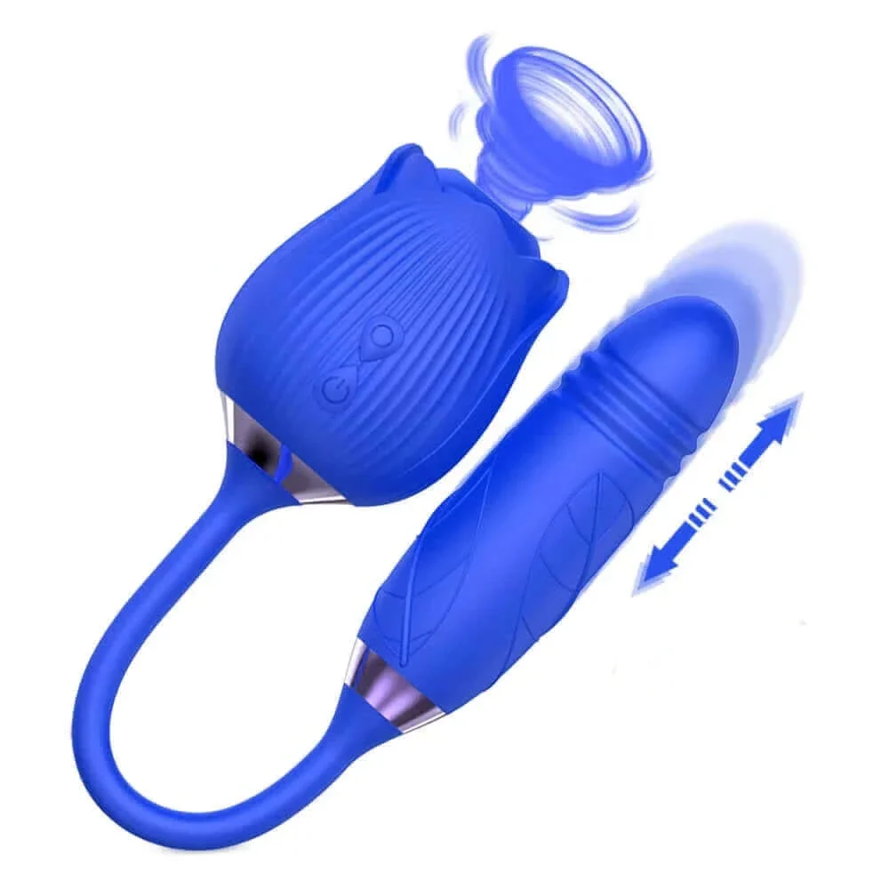 Rose Vibrator 2 in 1 Rose Toy With A Thrusting Dildo - Image 27