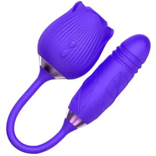 Rose Vibrator 2 in 1 Rose Toy With A Thrusting Dildo - Image 28