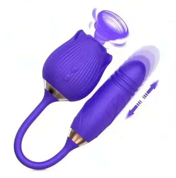 Rose Vibrator 2 in 1 Rose Toy With A Thrusting Dildo - Image 30
