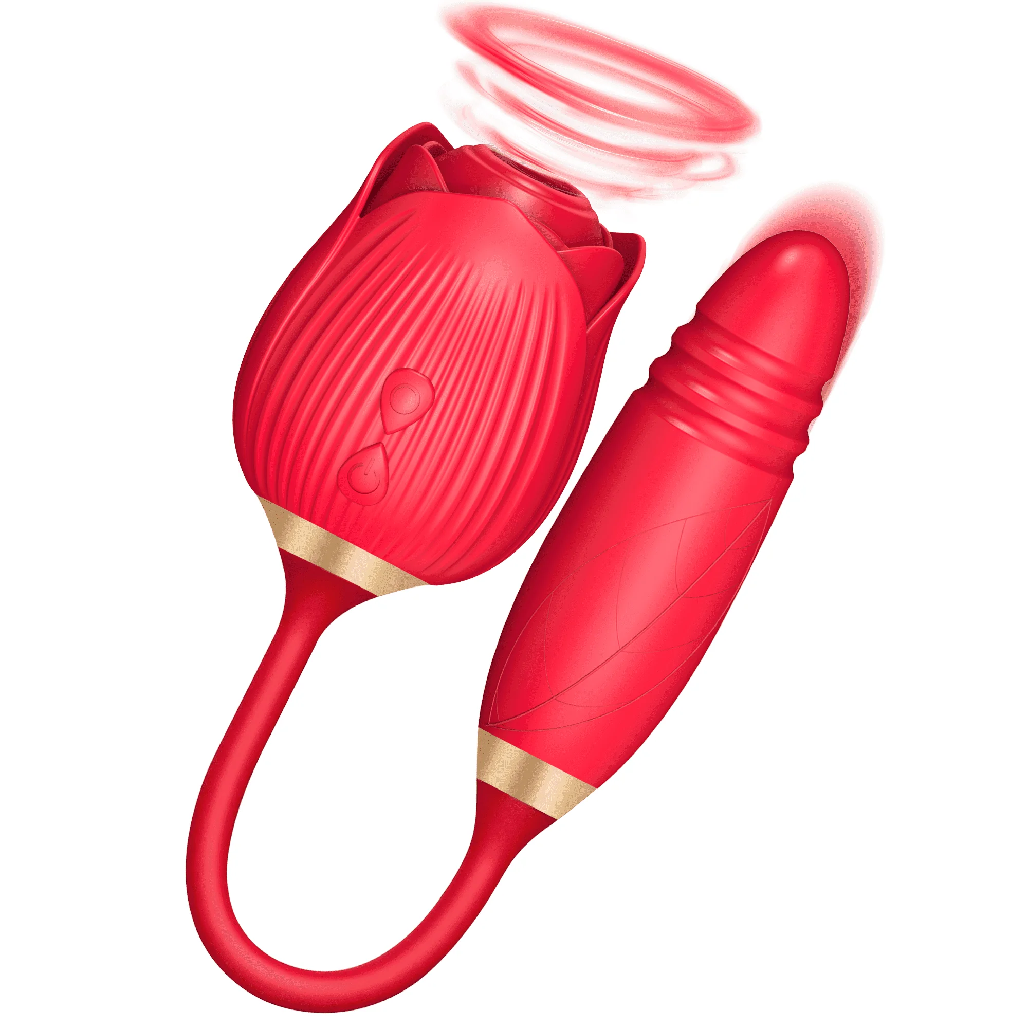 Rose Vibrator 2 in 1 Rose Toy With A Thrusting Dildo - Image 33