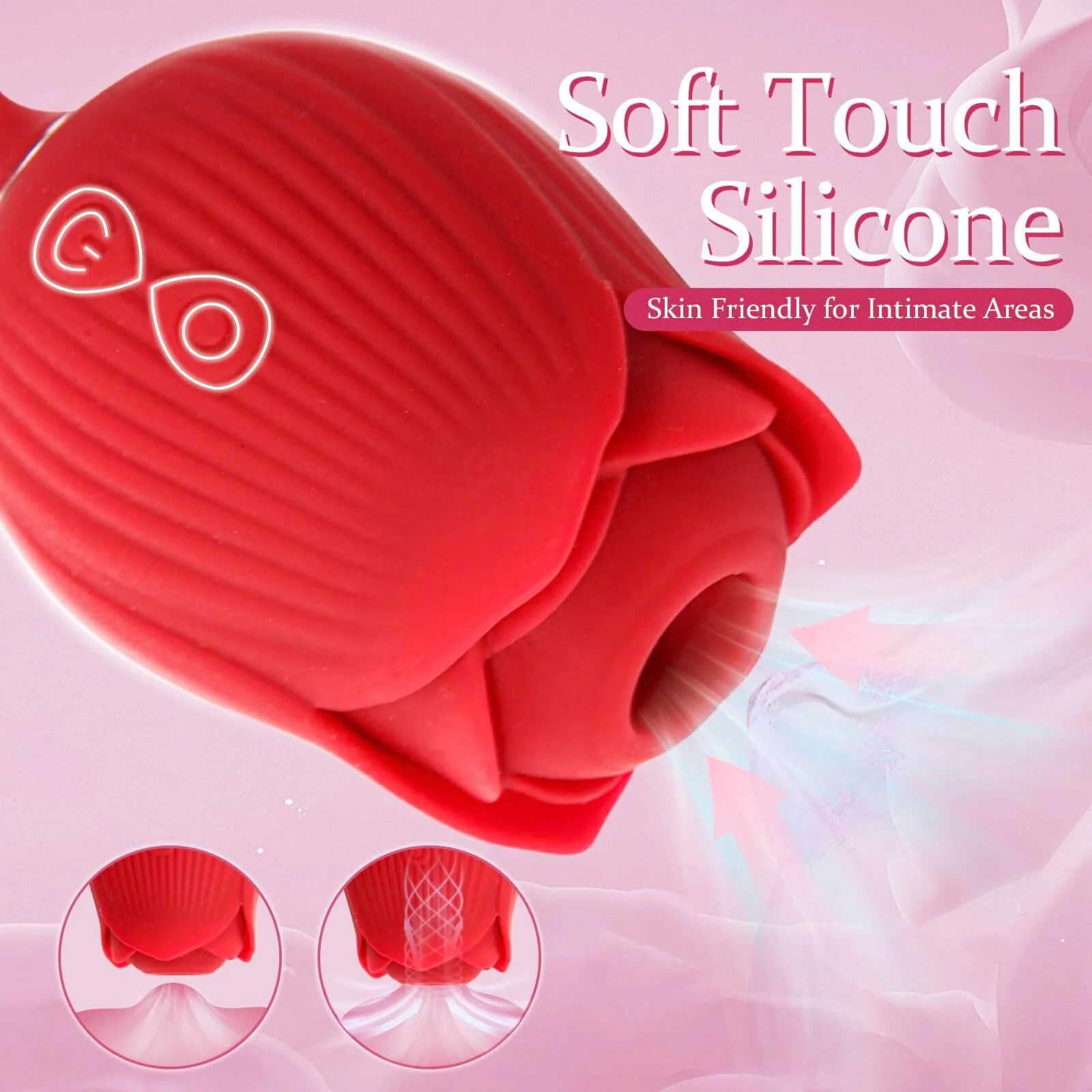 Rose Vibrator 2 in 1 Rose Toy With A Thrusting Dildo - Image 7